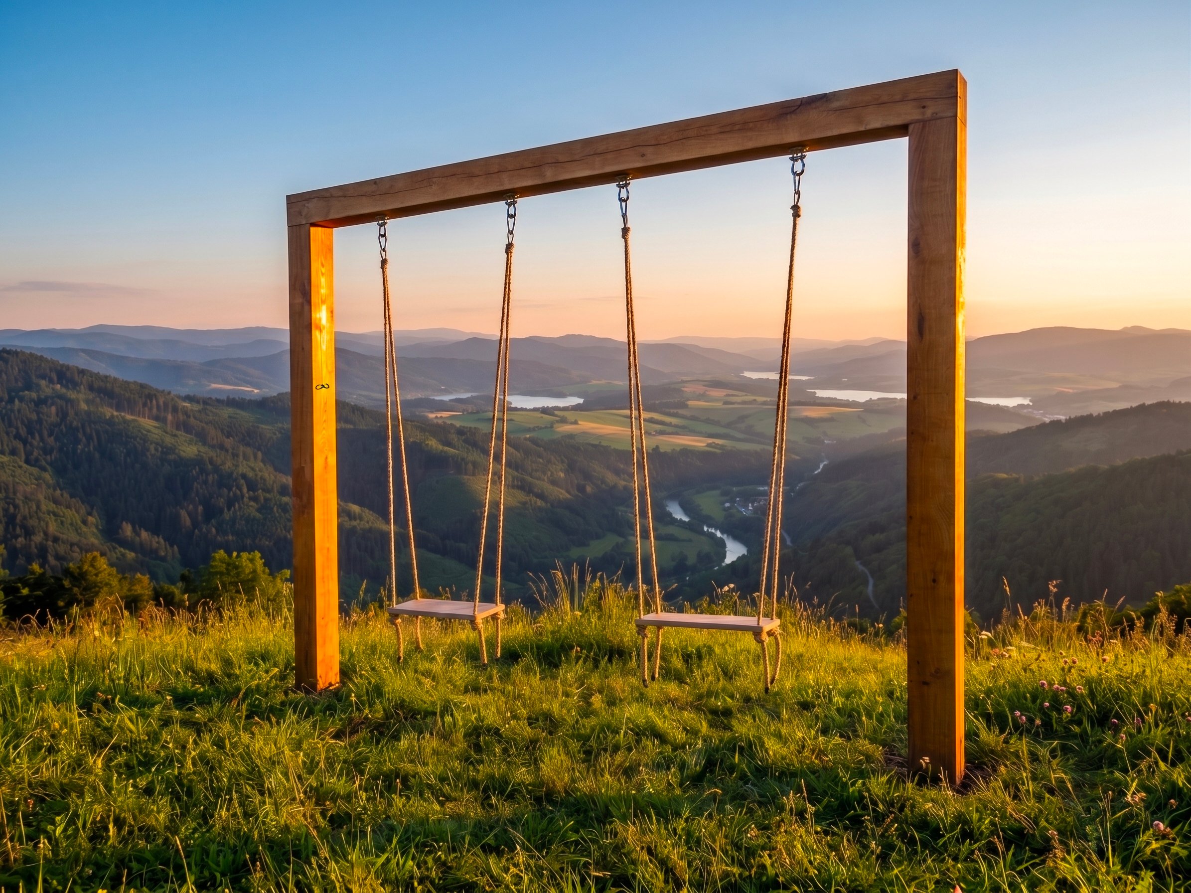 Dubová houpačka pro dva